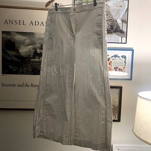 Ann Taylor Striped High Rise Wide Leg Pants